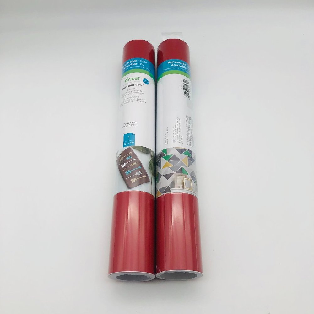 Cricut 12" x 48" CARDINAL RED Roll Premium Vinyl (x2) Arts & Crafts DIY NEW